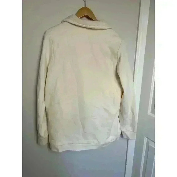 EUC Blank NYC Sherpa Cream zip cardigan sweater jacket Size L Cozy Thick Sherpa - Picture 5 of 7